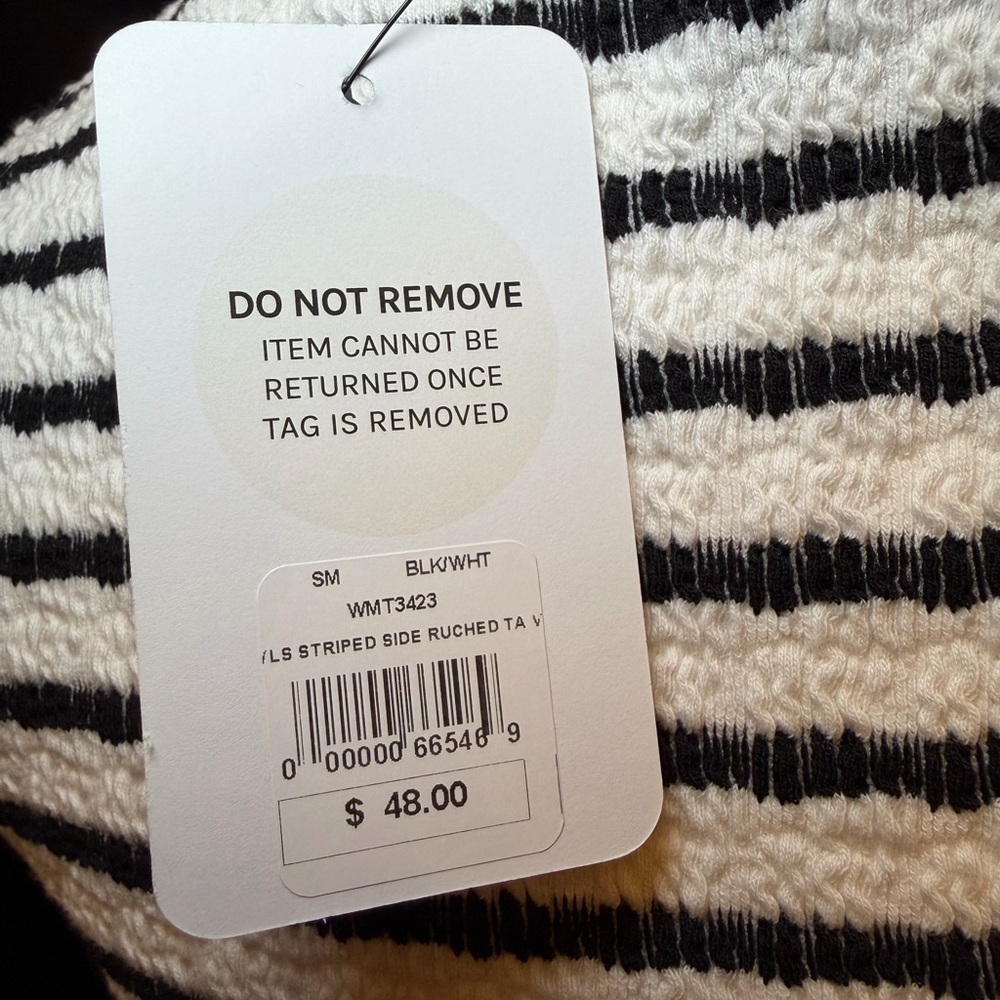 NWT - American Threads Women’s Sleeveless Top. Black/White Stripe. Size S - Picture 6 of 6